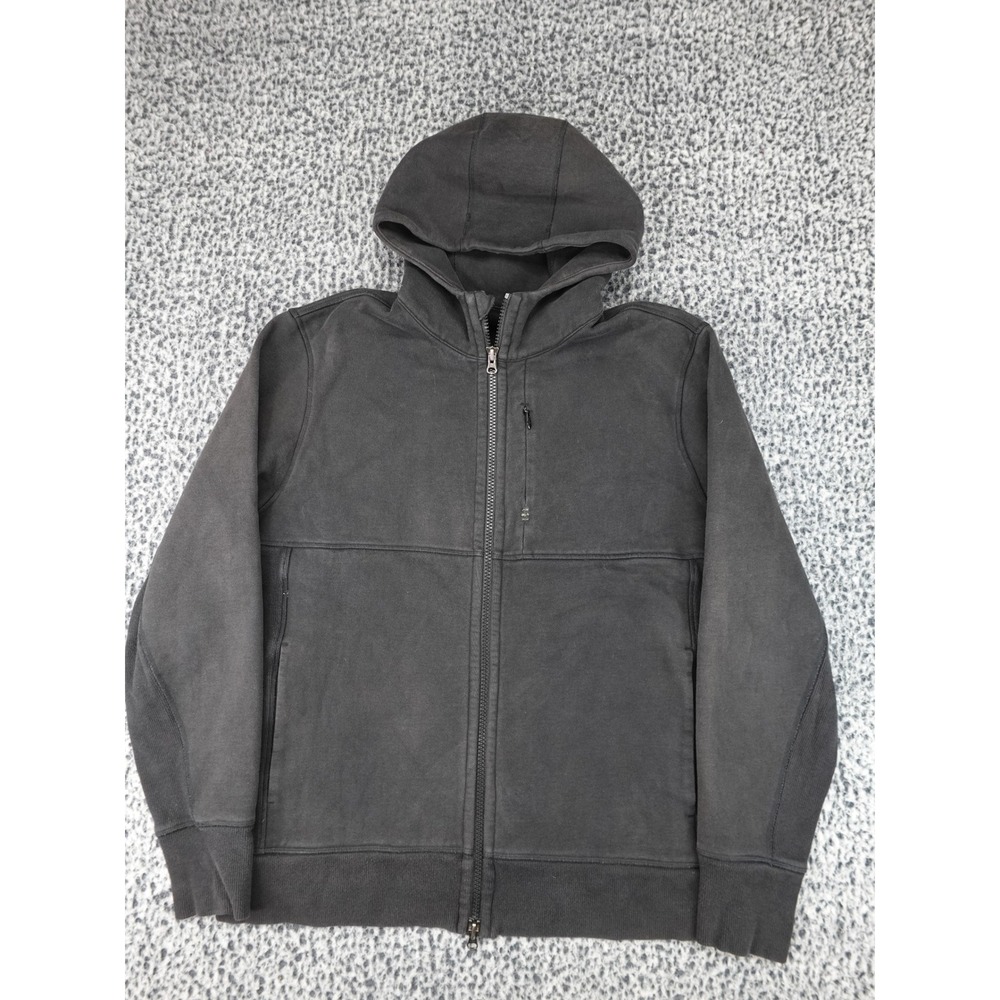 Lululemon Hoodie Mens XL Black Full Zip Fleece Lined Faded Sporty Jacket‎